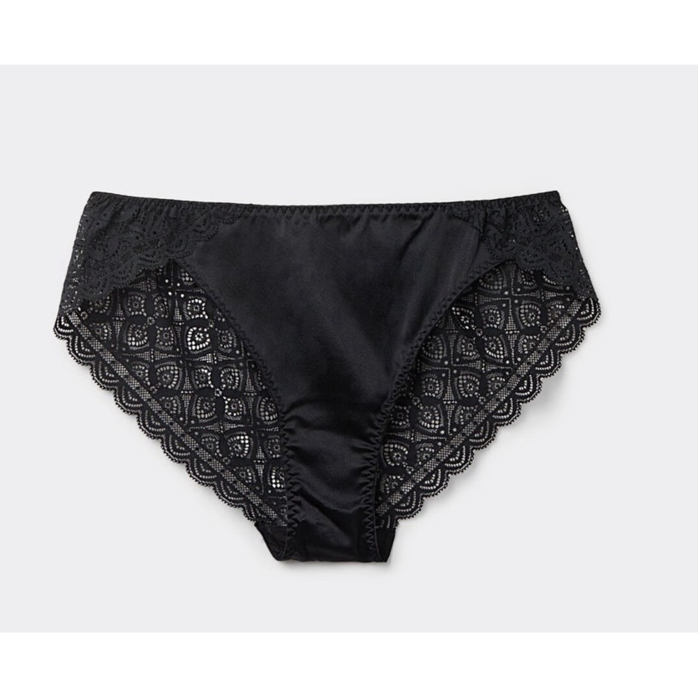 NWT Intimissimi Lace and Natural Silk Bikini Briefs Intense Blue Size US Large